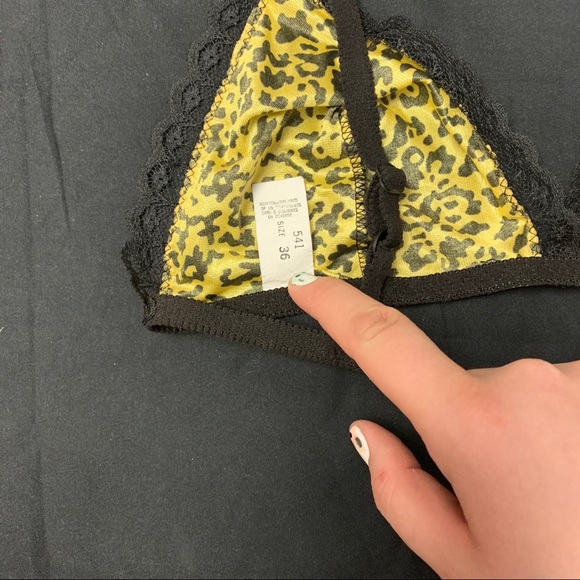 Vintage Yellow Leopard Print Lace Bralette - Picture 3 of 3